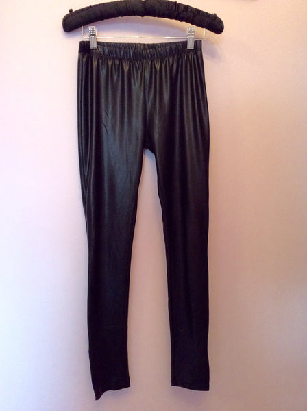 Brand New French Connection Black Wet Look Leggings Size XS - Whispers Dress Agency - Womens Trousers