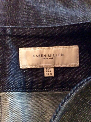 Karen Millen Dark Blue Denim Skirt Size 8 - Whispers Dress Agency - Sold - 3