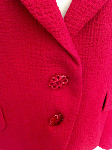 Kaliko Red Wool Suit Jacket Size 18 - Whispers Dress Agency - Sold - 2