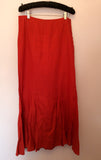 Penny Black Red Linen Long Skirt Size 12 - Whispers Dress Agency - Womens Skirts - 1