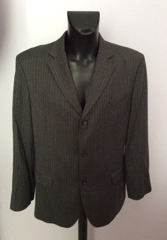 Smart FCUK Formal Grey Pinstripe 100% Wool Suit Size 44R/38W - Whispers Dress Agency - Mens Suits & Tailoring - 2