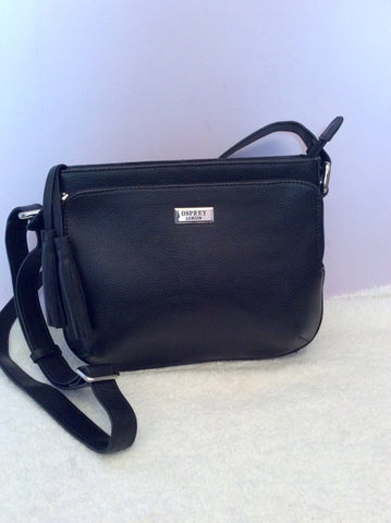 Osprey Black Leather Shoulder Bag - Whispers Dress Agency - Sold - 1