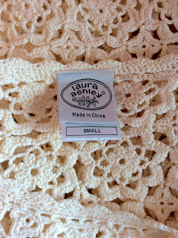 Vintage Laura Ashley Cream Crocheted Cardigan Size S - Whispers Dress Agency - Sold - 3