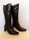 K By Clarks Black Leather Knee Length Boots Size 6/39 - Whispers Dress Agency - Sold - 1