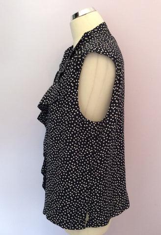 Jaeger Navy Blue & White Spot Top & Trousers Suit Size 16 - Whispers Dress Agency - Womens Suits & Tailoring - 3