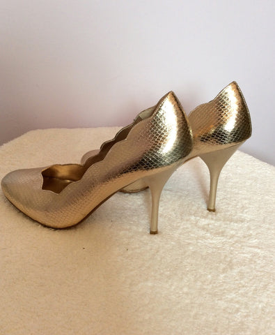 Brand New Untold Champagne Gold Leather Heels Size 7/40 - Whispers Dress Agency - Sold - 4