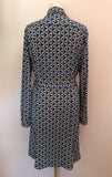 Laura Ashley Blue Print Tie Belt Dress Size 16 - Whispers Dress Agency - Sold - 2
