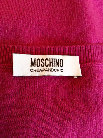Moschino Cranberry Pink Silk & Cashmere Sleeveless Top Size 10 - Whispers Dress Agency - Womens Tops - 3