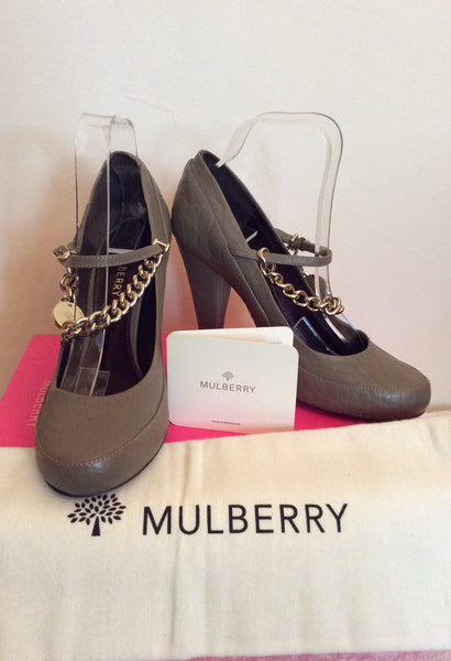 Mulberry Khaki / Olive Carter Character Leather Heels Size 7/40 - Whispers Dress Agency - Womens Heels - 1
