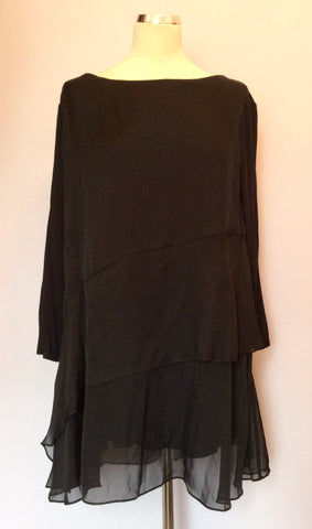 Brand New Phase Eight Black Silk Tiered Top Size 18 - Whispers Dress Agency - Sold - 1