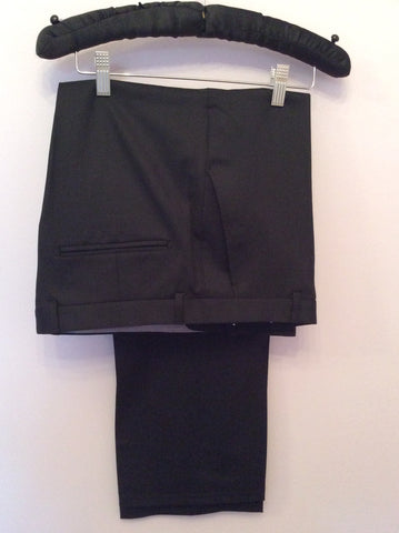 Ted Baker Dark Blue Wool Flat Front Trousers Size 34/28 - Whispers Dress Agency - Sold - 1
