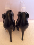 Carvela Black Patent Leather Buckle Trim Peeptoe Heels Size 4/37 - Whispers Dress Agency - Sold - 4