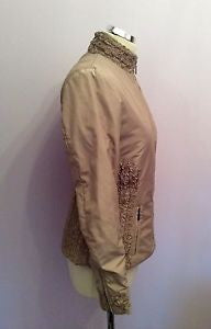 Zara Woman Beige Ruching Trim Zip Up Jacket Size S - Whispers Dress Agency - Womens Coats & Jackets - 2