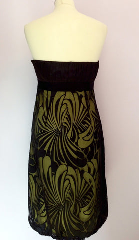 Monsoon Black & Yellow Lined Silk Blend Strapless Dress Size 10 - Whispers Dress Agency - Womens Dresses - 4