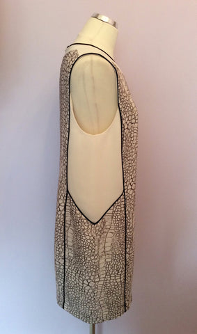Whistles Ivory & Dark Grey Print Shift Dress Size 12 - Whispers Dress Agency - Sold - 2