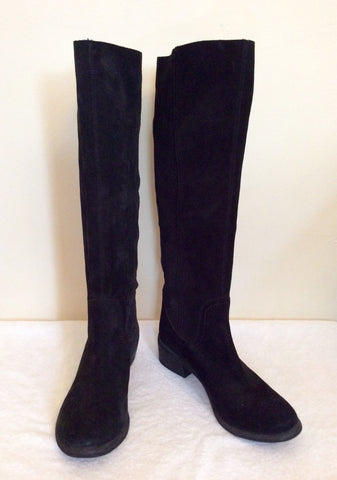 Brand New Office Black Suede Knee High Boots Size 7.5/41 - Whispers Dress Agency - Womens Boots - 3