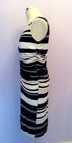 Phase Eight Black & White Stripe Dress Size 12 - Whispers Dress Agency - Sold - 2