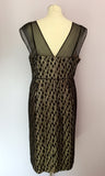 MONSOON BLACK LACE & GOLD LINING OCCASION DRESS SIZE 16 - Whispers Dress Agency - Womens Dresses - 2