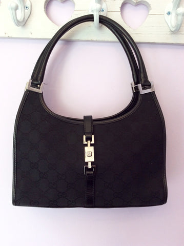 Gucci Black Leather & Textile Hand & Shoulder Bag - Whispers Dress Agency - Sold - 1
