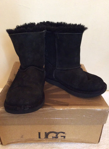 Ugg Black Sheepskin Bow Trim Boots Size 12/30 - Whispers Dress Agency - Sold - 1