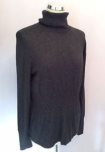 Betty Barclay Dark Grey Poloneck Jumper Size 16 - Whispers Dress Agency - Sold - 1