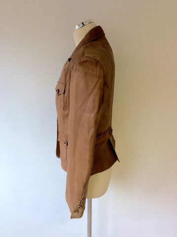 DUMANNI TAN SOFT LEATHER JACKET SIZE XL - Whispers Dress Agency - Womens Coats & Jackets - 3