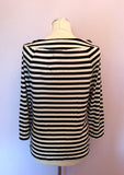AUSTIN REED BLACK & WHITE STRIPE 3/4 SLEEVE TOP SIZE L - Whispers Dress Agency - Womens Tops - 2