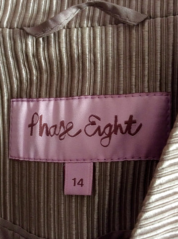 PHASE EIGHT MINK RIBBED BOX JACKET SIZE 14 - Whispers Dress Agency - Womens Coats & Jackets - 4