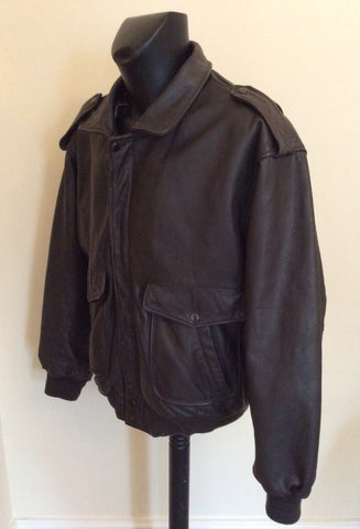 The Pilot Dark Brown Leather Pilot Jacket Size 54 UK 44" - Whispers Dress Agency - Mens Coats & Jackets - 3