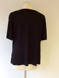 JAEGER BLACK BEADED TRIM SHORT SLEEVE TOP SIZE L - Whispers Dress Agency - Womens Tops - 3