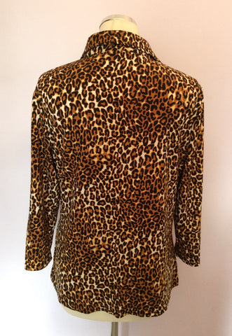 Lakeland Brown Leopard Print Stretch Jersey Shirt Size 14 - Whispers Dress Agency - Womens Shirts & Blouses - 2