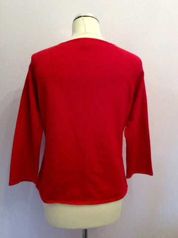 Sydney Easton Red Silk Blend Square Neck Jumper Size L - Whispers Dress Agency - Womens Knitwear - 2