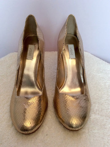 Brand New Untold Champagne Gold Leather Heels Size 7/40 - Whispers Dress Agency - Sold - 2