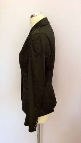 DOLCE & GABBANA BLACK MATT SATIN JACKET SIZE 42 UK 10 - Whispers Dress Agency - Sold - 2