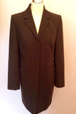 Planet Dark Brown Pinstripe Long Jacket & Skirt Suit Size 12 - Whispers Dress Agency - Womens Suits & Tailoring - 2