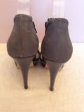 Carvela Grey Open Toe Leather Straps & Suede Upper Heels Size 4/37 - Whispers Dress Agency - Sold - 4