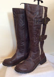Brand New Cats Eyes Dark Brown Buckle Trim Boots Size 6/39 - Whispers Dress Agency - Womens Boots - 2