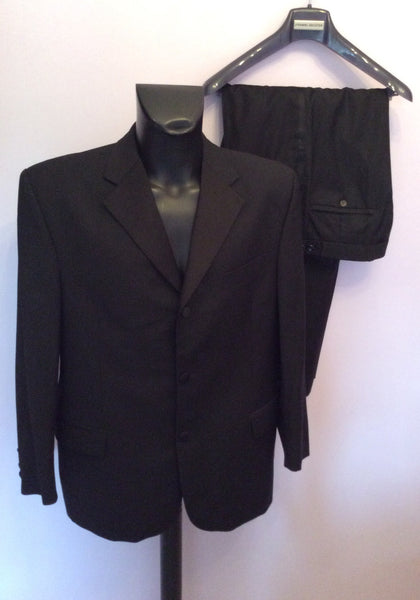 Daniel Hechter Black Pure Wool Tuxedo Suit Size 42S /36W /30L - Whispers Dress Agency - Sold - 1