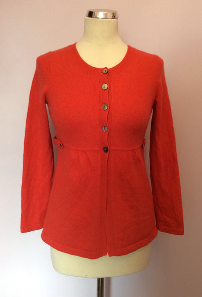 Boden Coral Red 100% Cashmere Cardigan Size 10 - Whispers Dress Agency - Sold - 1