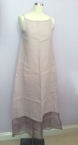 Allicano Pale Pink Silk & Linen Dress & Sheer Jacket Suit Size S - Whispers Dress Agency - Sold - 4