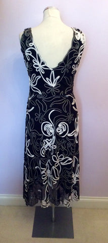 Phase Eight Black & White Applique Net Overlay Dress Size 14 - Whispers Dress Agency - Sold - 3