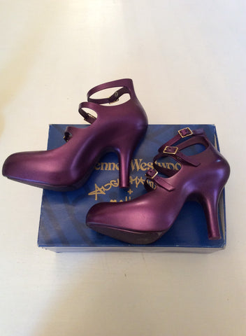 VIVIENNE WESTWOOD ANGLOMANIA LILAC/PURPLE 3 STRAP HEELS SIZE 6/39 - Whispers Dress Agency - Sold - 3