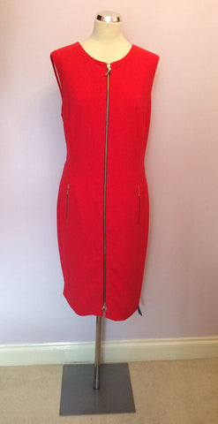 Brand New Preen Edition Pink Zip Front Crepe Dress Size 18 - Whispers Dress Agency - Sold - 1