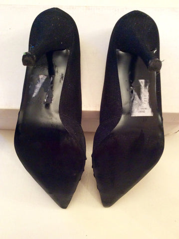 DOLCIS BLACK SPARKLE JEWEL TRIM HEELS SIZE 7/40 - Whispers Dress Agency - Womens Heels - 3