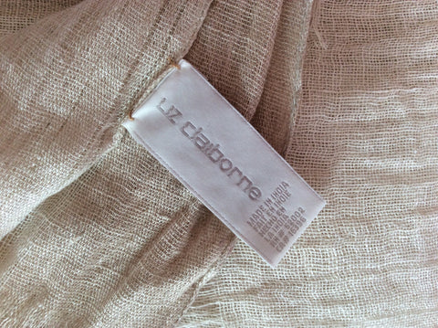 Liz Claibourne Cream & Beige Linen Scarf - Whispers Dress Agency - Sold - 2