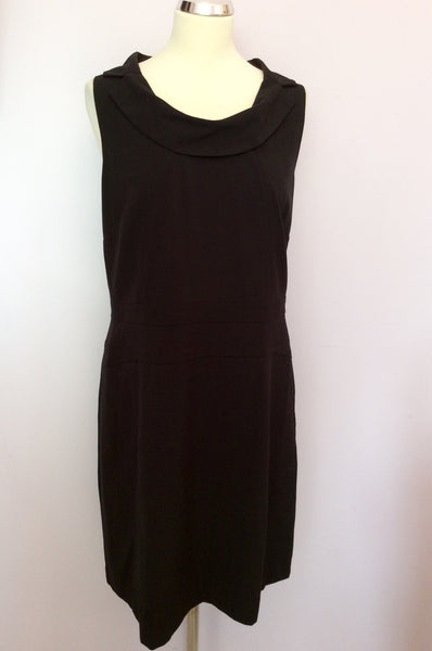 SANDWICH BLACK SCOOP NECK COLLARED DRESS SIZE 44 UK 16 - Whispers Dress Agency - Womens Dresses - 1
