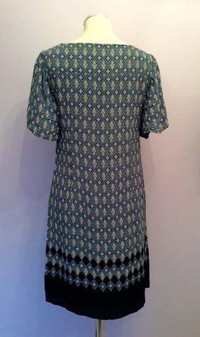 Monsoon Blue / Green Print Shift Dress Size 12 - Whispers Dress Agency - Sold - 2