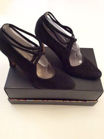 Shoe Art Black Suede With Elasticated Straps Heels Size 7/40 - Whispers Dress Agency - Womens Heels - 2