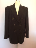 Vintage Jaeger Black Wool Double Breasted Jacket Size 16 - Whispers Dress Agency - Sold - 1