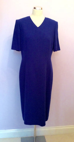 Viyella Royal Blue Short Sleeve Dress Size 12 - Whispers Dress Agency - Sold - 1